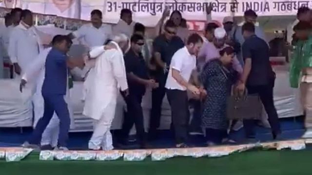 Stage Collapses At Rahul Gandhi’s Bihar Poll Rally With Misa Bharti