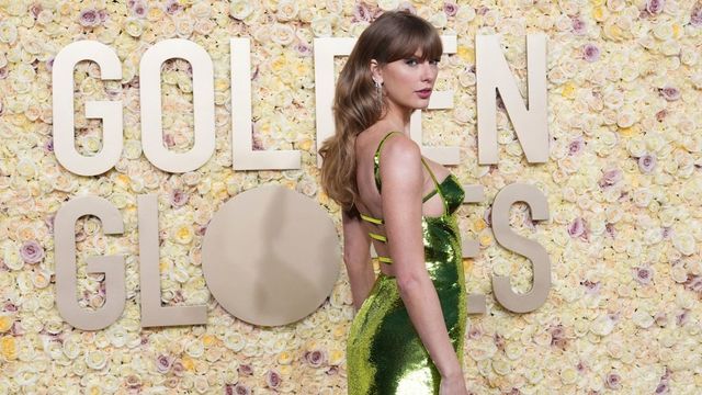 Golden Globe Awards 2024: Taylor Swift makes the whole Golden Globes red carpet shimmer in a Gucci green sequin gown