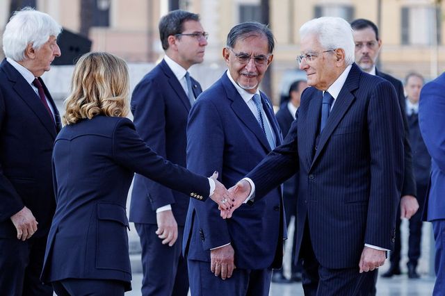 Giorgia Meloni ieri a pranzo al Quirinale da Mattarella