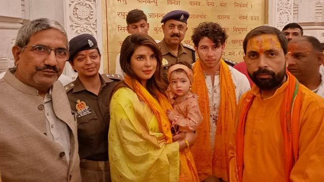 Pics: Priyanka Chopra Visited Ram Mandir in Ayodhya With Nick Jonas & Malti