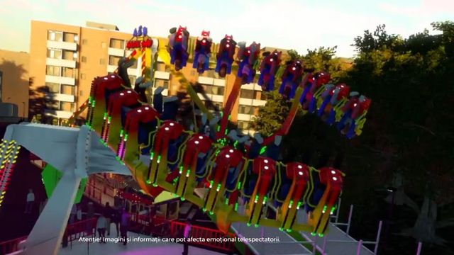 Clipe de panică în Caransebeș. 17 copii au stat 40 de minute cu capul în jos după ce caruselul în care se aflau s-a stricat