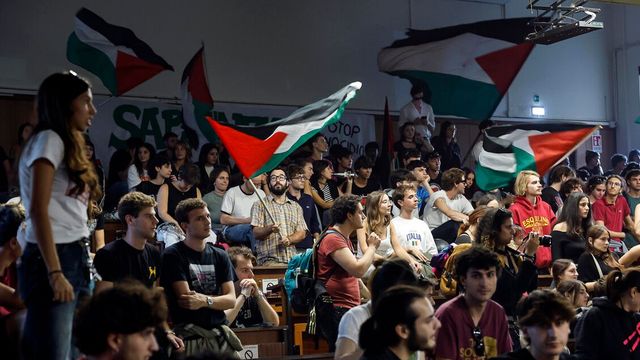 Corteo pro-Pal Sapienza,Petardi e vernice contro rettorato