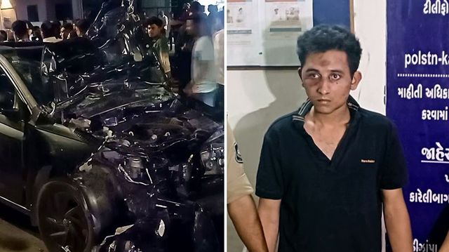 CCTV footage shows Vadodara car crash accused holding bottle minutes before accident