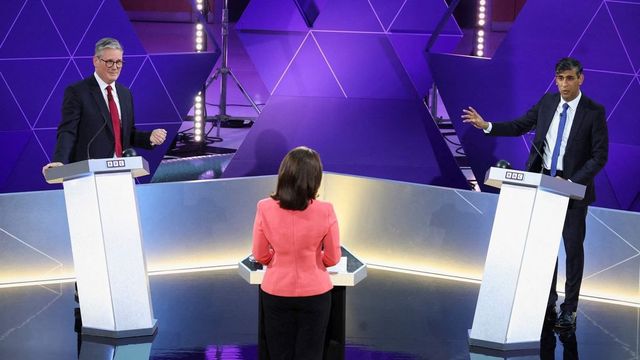 Sunak and Starmer clash in noisy final debate on tax, borders and gender