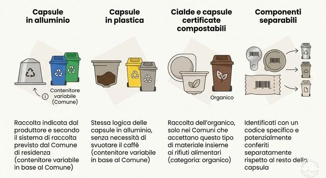 Capsule e cialde caffè: dal 12 agosto le nuove regole di smaltimento