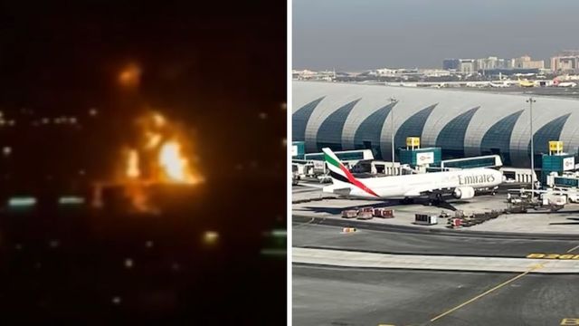 Massive fire breaks out near Dubai airport after drone attack, flight ops suspended