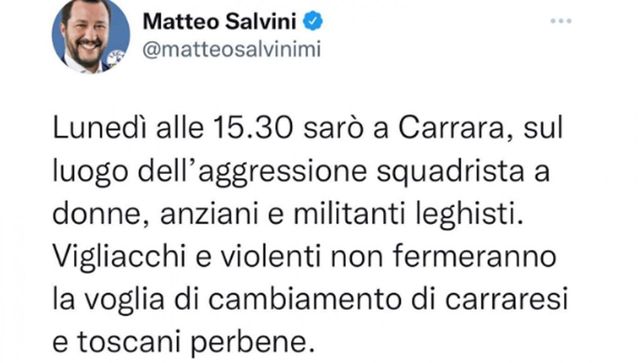 Marina di Carrara, Lega: “Militanti aggrediti da anarchici”
