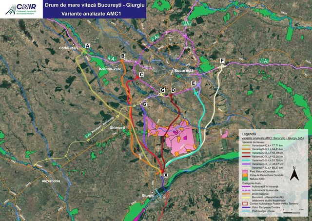 Autostrada București–Giurgiu intră într-o etapă-cheie: CNIR compară șapte trasee pentru legătura rapidă cu Bulgaria