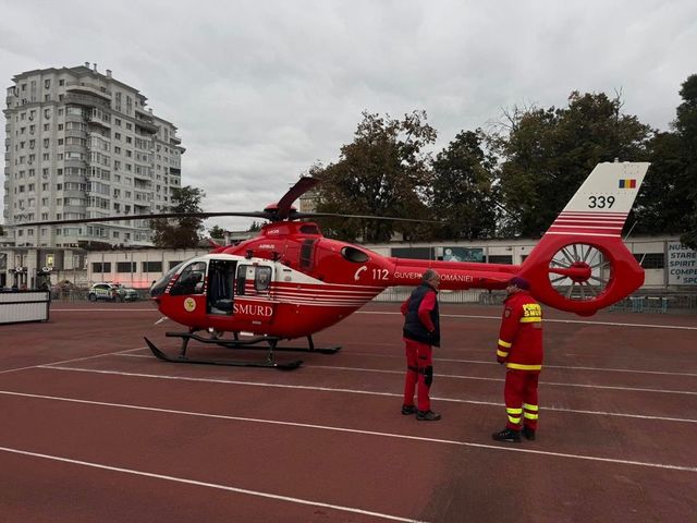 Un băiat de 13 ani cu traumatism toracic, transportat de urgență cu elicopterul SMURD de la Iași la Chișinău