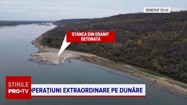 Nivelul Dunării scade îngrijorător. Armata va detona o stâncă pentru a devia cursul apei spre centrala de la Cernavodă