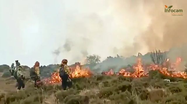 Cerca de 2.400 hectáreas arrasadas en el incendio aún sin control de Guadalajara