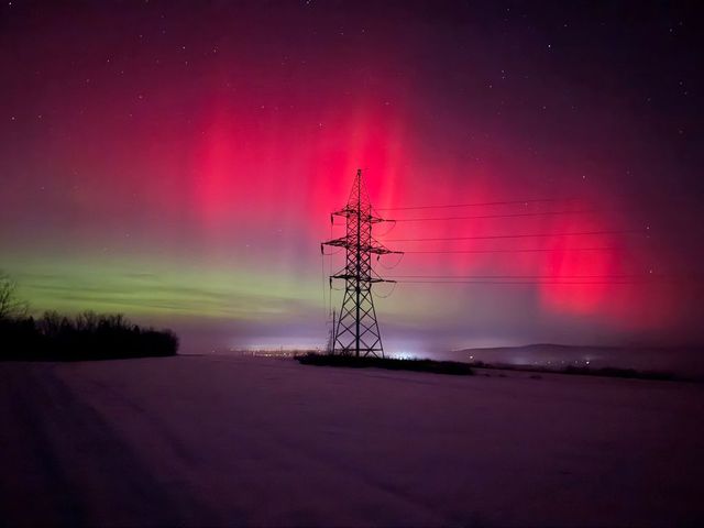 Auroră spectaculoasă, vizibilă în raionul Sîngerei