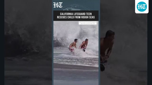 Teen Lifeguard Saves 10-Year-Old From Massive California Waves