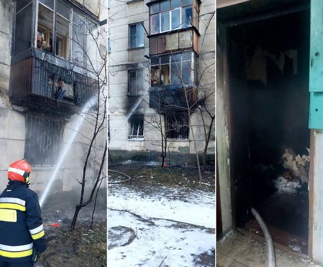 Apartamentul cuprins de flăcări la Rîșcani, distrus în totalitate de foc: Și un balcon a fost afectat