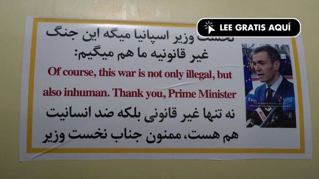 Irán coloca pegatinas con una frase de Sánchez en los misiles con los que ataca Israel