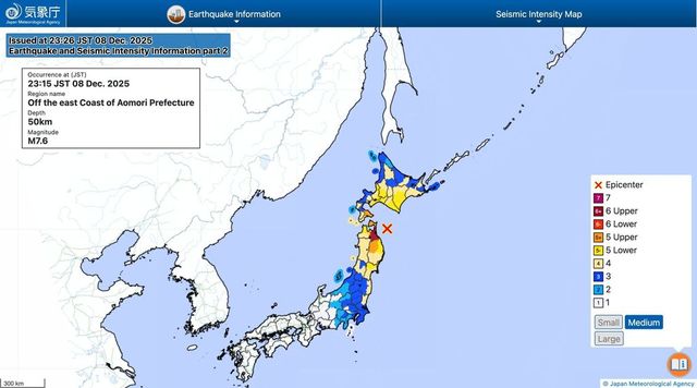 Japonsko zasáhlo zemětřesení o síle 7,2 stupně, úřady varují před tsunami