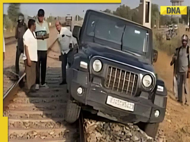 Drunk Man Drives SUV Thar On Railway Track In Jaipur, Gets Stuck As Train Approaches