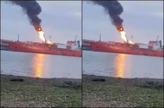 Localitatea Plauru, evacuată după ce o dronă rusească a lovit o navă cu GPL, pe malul ucrainean