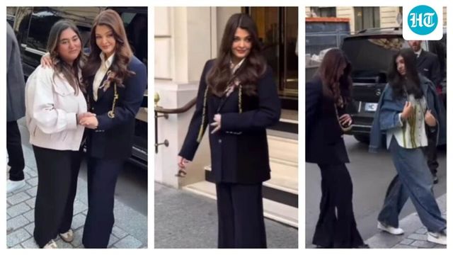 Aishwarya Rai takes over Paris in style with daughter Aaradhya Bachchan, wears dark blue pantsuit that’s right on trend
