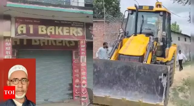 Bulldozer action on Ayodhya's SP leader Moeed Khan's bakery