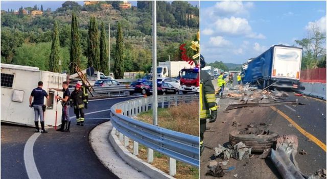 Firenze, incidente in A1: due morti in scontro tra auto e camion