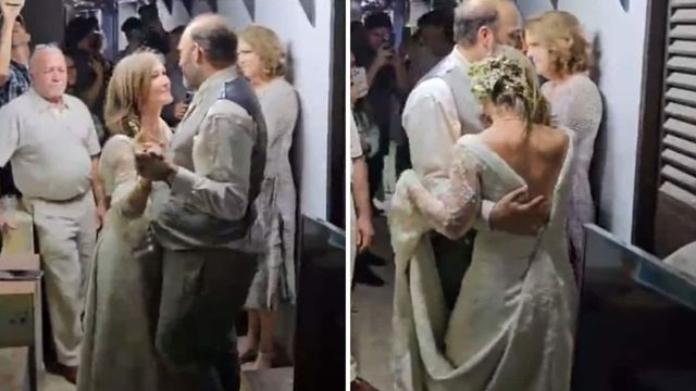 Jerusalem newlyweds forced to have first dance in underground bunker as Iran rains missiles on Israel