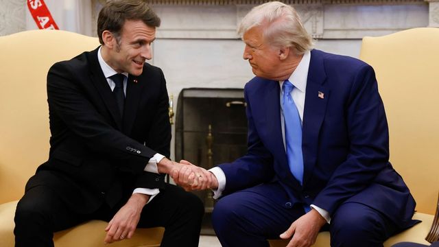 Macron Fact-Checks Trump On Ukraine Aid At Press Conference, He Reacts