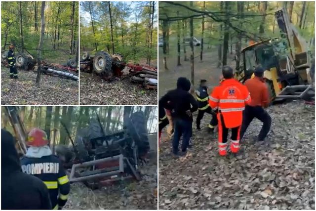 Un tânăr de 21 de ani a murit, după ce un tractor s-a răsturnat peste el, în Gorj