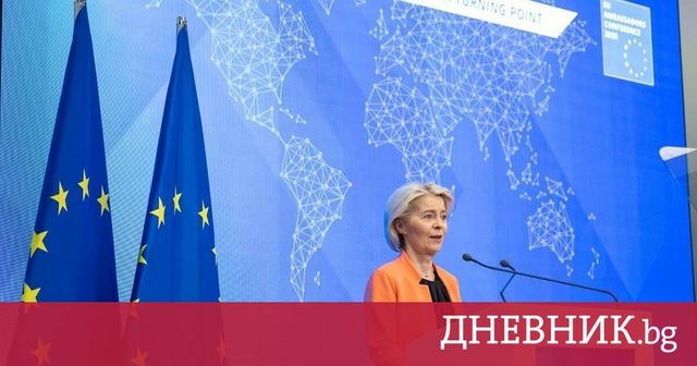 Служебният премиер Андрей Гюров разговаря с председателя на Европейската комисия Урсула фон дер Лайен в Париж