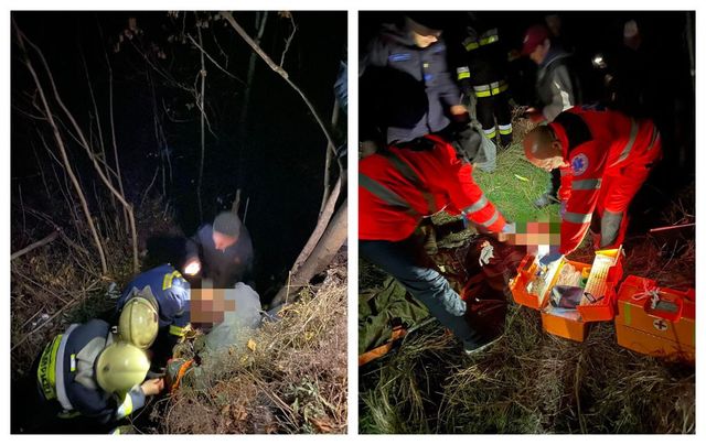 Un barbat de 53 de ani a fost salvat, dupa ce a cazut intr-o rapa de circa 30 de metri, la Rezina