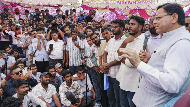 Uttarakhand CM meets youths protesting over UKSSSC exam paper leak
