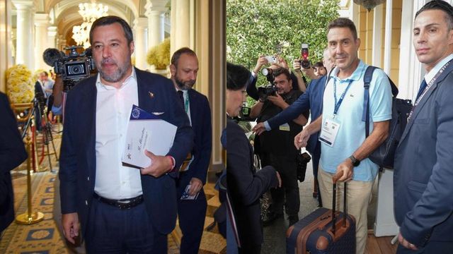 Vannacci incrocia Salvini a Cernobbio: la stretta di mano è gelida