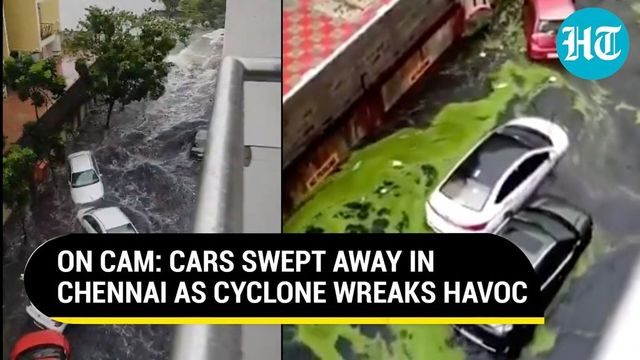 One-By-One, Parked Cars Swept Away In Chennai Floods Due To Cyclone