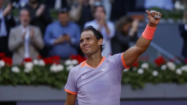 Rafa Nadal se reencuentra con Madrid y asusta al joven Blanch