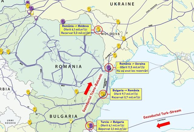 Ucraina a reluat importul de gaze prin România și Republica Moldova