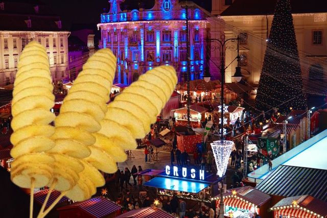 Prețurile de la Târgul de Crăciun din Sibiu stârnesc revoltă! Cât costă un singur cartof spiralat