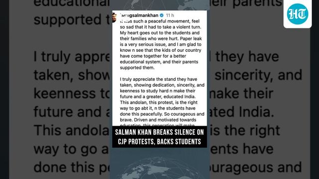 Salman Khan backs students' protest, says they deserve credit for peaceful movement'