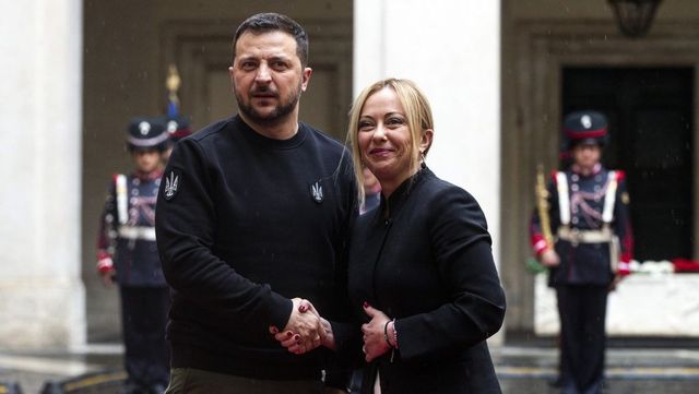 Volodimir Zelenszkij hálás Giorgia Meloninak, aki a G7 csoport támogatásáról biztosította