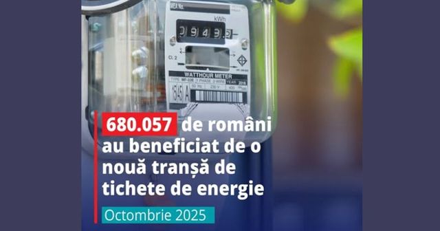 Peste 680.000 de familii și persoane singure au primit tichete de energie pentru luna octombrie