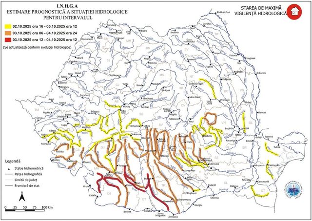 Cod roșu de inundații pe râurile din Muntenia. Mobilizare generală a echipelor Apelor Române
