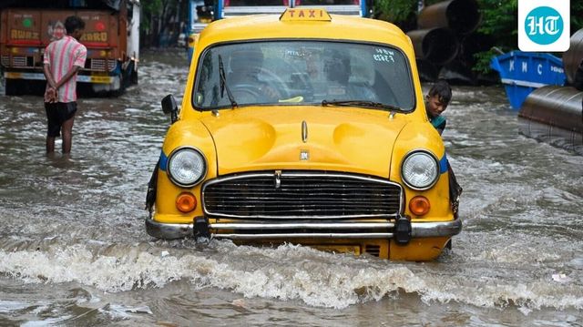 Large parts of Kolkata waterlogged after heavy rainfall before Durga Puja