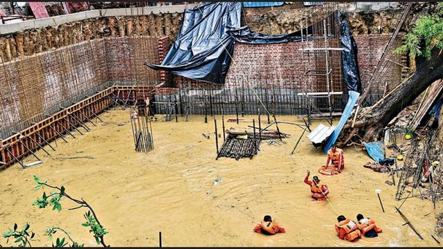 Three labourers trapped in swamped Vasant Vihar site in south Delhi