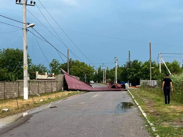 Copaci căzuți și deconectări de energie electrică în mai multe raioane, din cauza ploilor și vântului puternic
