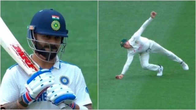 Virat Kohli survives golden duck as Steve Smith shakes head in disbelief after being denied stellar one-handed effort