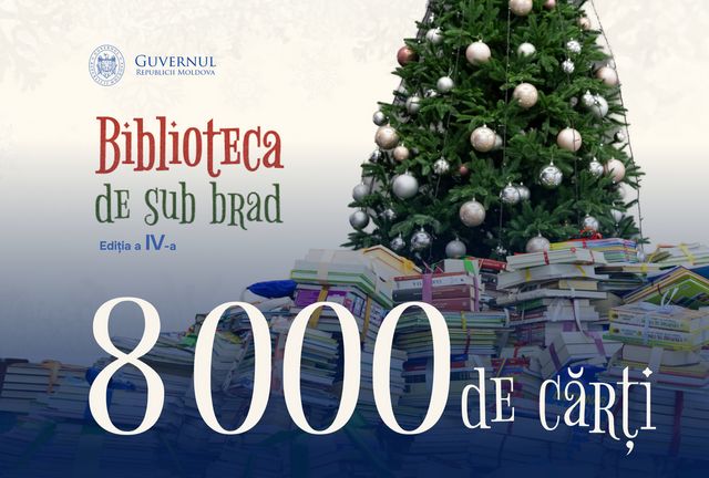 Opt mii de cărți, donate în campania „Biblioteca de sub brad”