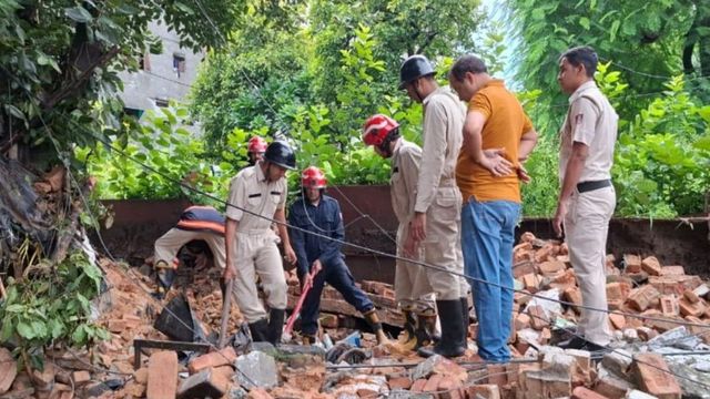 House Wall Collapses in Delhi's Nabi Karim Area, Two Rescued