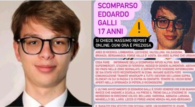 Lecco, 17enne Edoardo Galli scomparso da Colico da quattro giorni