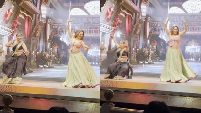 Watch: Vidya Balan falls during her live performance with Madhuri Dixit, handles it with grace