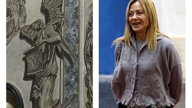 Borran los rasgos de Meloni de la cara del ángel que apareció en una polémica restauración