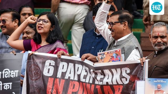 BJP Protests Outside AAP Office Over Punjab Paper Leaks, Demands Probe